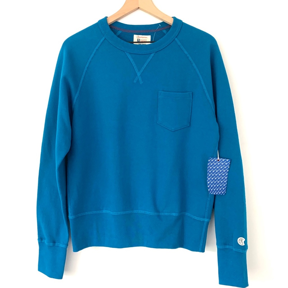 LIGHTWEIGHT POCKET SWEATSHIRT IN SLATE TEAL
